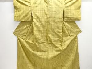 小格子織出し米沢紬着物